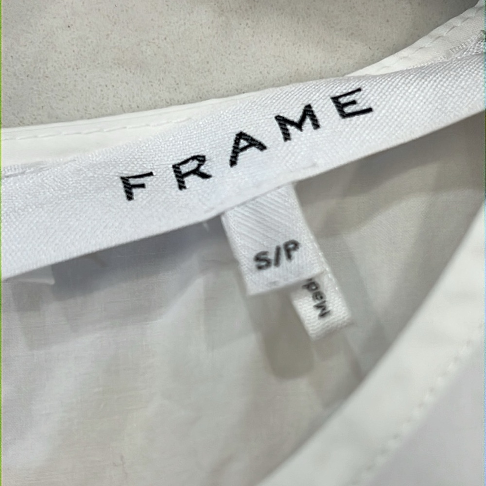 Frame Organic Cotton A-Line Dress Cotton-Poplin Midi‎ Dress Size Small - Picture 6 of 9